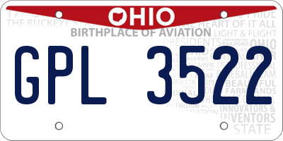 OH license plate GPL3522
