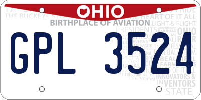 OH license plate GPL3524