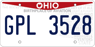 OH license plate GPL3528