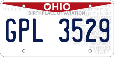 OH license plate GPL3529