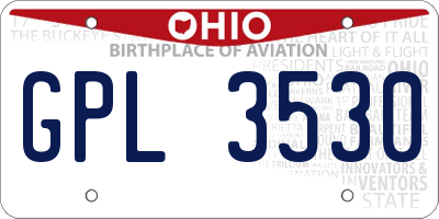 OH license plate GPL3530
