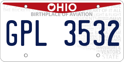 OH license plate GPL3532
