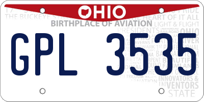 OH license plate GPL3535