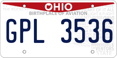 OH license plate GPL3536