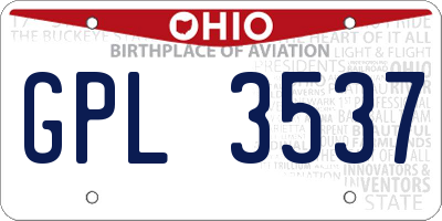 OH license plate GPL3537
