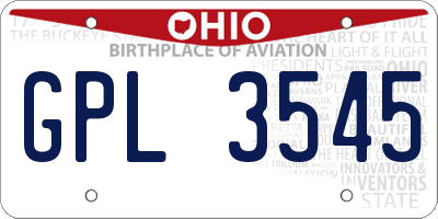 OH license plate GPL3545