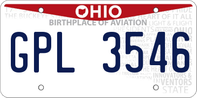 OH license plate GPL3546