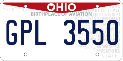 OH license plate GPL3550