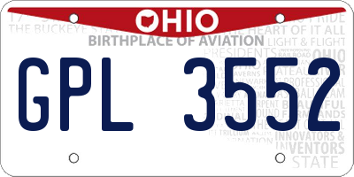 OH license plate GPL3552