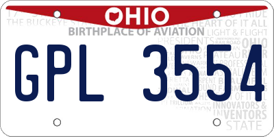 OH license plate GPL3554