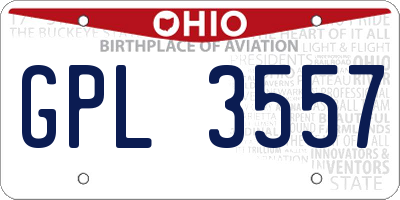 OH license plate GPL3557
