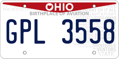 OH license plate GPL3558