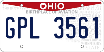 OH license plate GPL3561