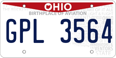 OH license plate GPL3564