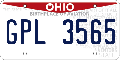 OH license plate GPL3565