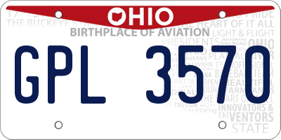 OH license plate GPL3570