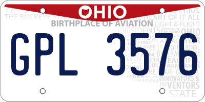 OH license plate GPL3576