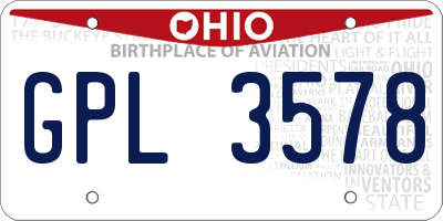 OH license plate GPL3578
