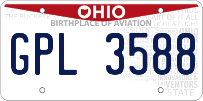 OH license plate GPL3588