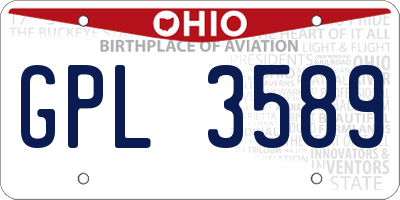 OH license plate GPL3589