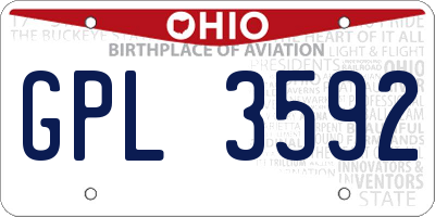 OH license plate GPL3592