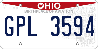 OH license plate GPL3594
