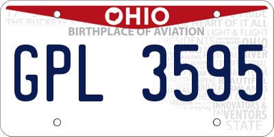 OH license plate GPL3595