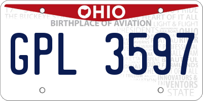 OH license plate GPL3597