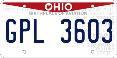 OH license plate GPL3603