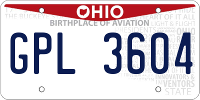 OH license plate GPL3604