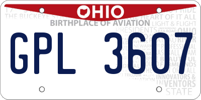 OH license plate GPL3607