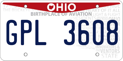 OH license plate GPL3608