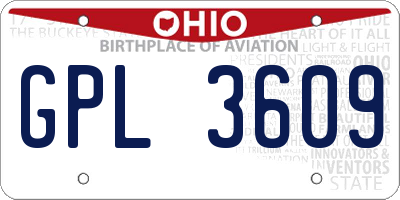 OH license plate GPL3609