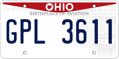 OH license plate GPL3611