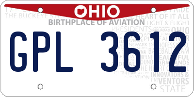 OH license plate GPL3612