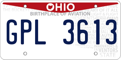 OH license plate GPL3613