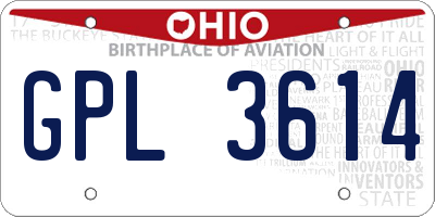 OH license plate GPL3614