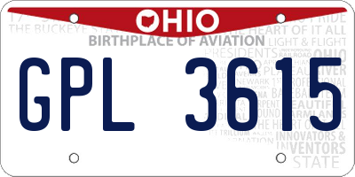 OH license plate GPL3615