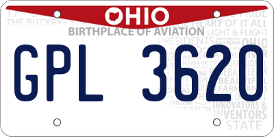 OH license plate GPL3620