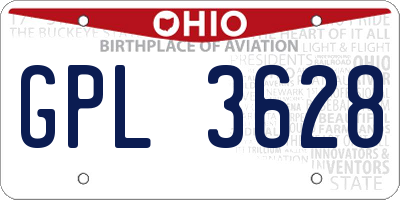 OH license plate GPL3628