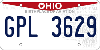 OH license plate GPL3629