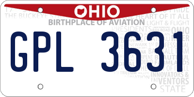 OH license plate GPL3631