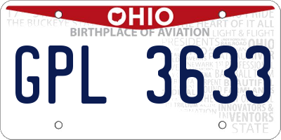 OH license plate GPL3633