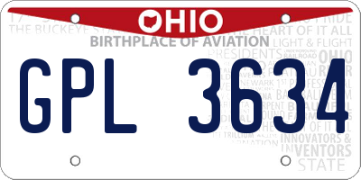 OH license plate GPL3634