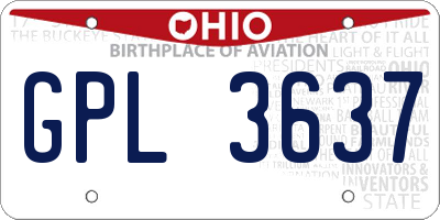 OH license plate GPL3637