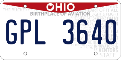 OH license plate GPL3640