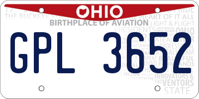OH license plate GPL3652