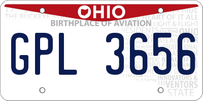 OH license plate GPL3656
