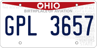 OH license plate GPL3657