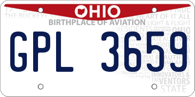 OH license plate GPL3659